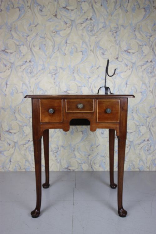 English 18th Century Antique Fruitwood Lowboy Table.