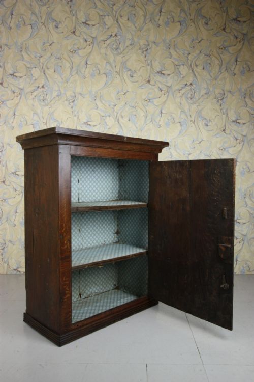 Georgian Antique Period Oak Wall Cupboard.