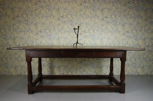 18th Century English Antique Oak Dining Table.
