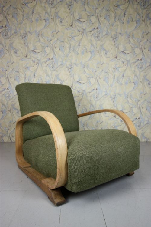 1930'S Heals of London Upholstered Armchair.