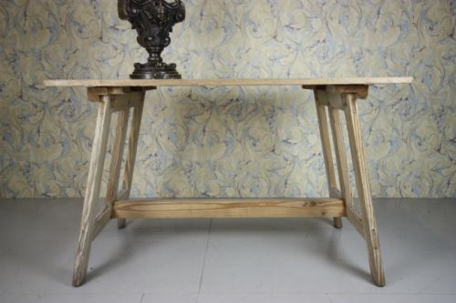 19th Century English Antique Bleached Pine Art Table.