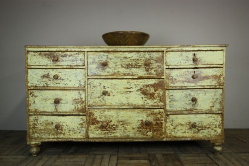 English Antique Haberdasher's Chest in Paint.