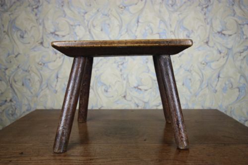 Country 18th Century Antique Sycamore Stool.
