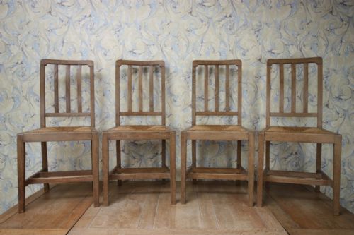 Set of Four 1930'S Heals Oak Dining Chairs