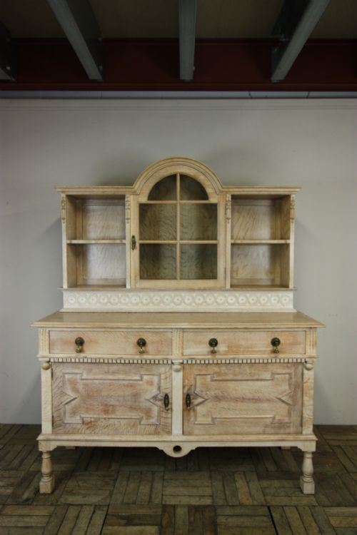 1920'S Heals Oak Jacobean Revival Dresser. Labelled.
