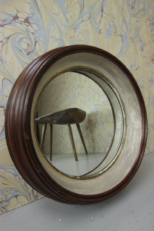 Georgian Antique Deeply Moulded Round Mirror.