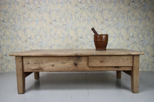19th Century Cherry Wood Antique Low Coffee Table.
