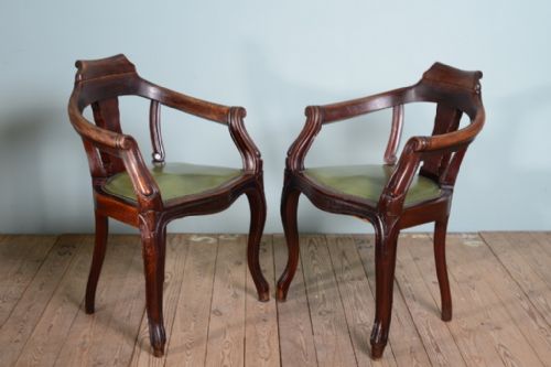 Pair of Antique Parisien Barbers Chairs.