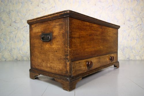 Georgian Antique Painted Pine Mule Chest / Box.