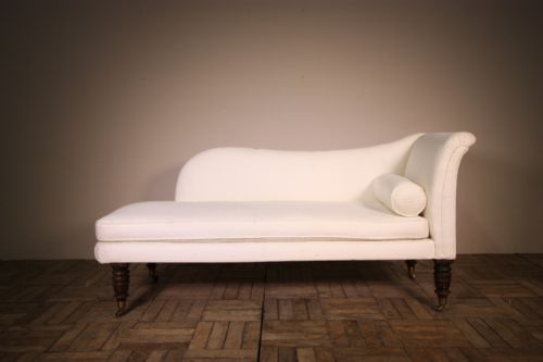 William IV Antique Upholstered Chaise Longue.