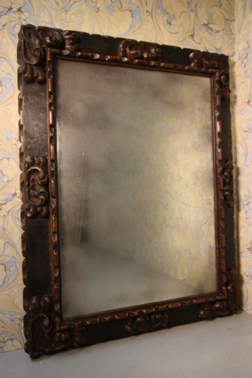 Large 19th Century Antique Mirror with Fabulous Plate.