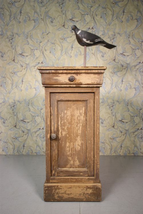 19th Century Antique Pine Bedside Cabinet.