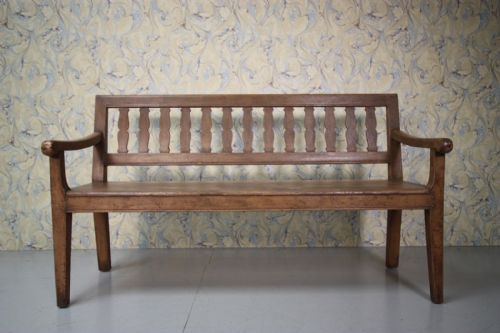 Late Georgian Antique Pine Bench Seat in Original Paint.