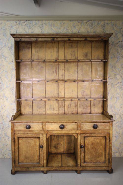 Antique Welsh Dresser in Original Cream Paint.