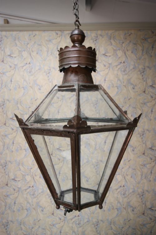 Large 19th Century Antique Copper Lantern.