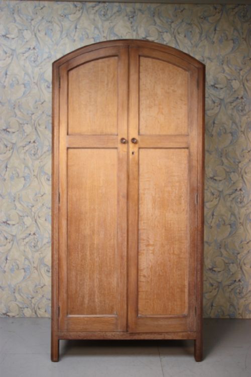 Heals 1920'S Dome Top Oak Wardrobe.