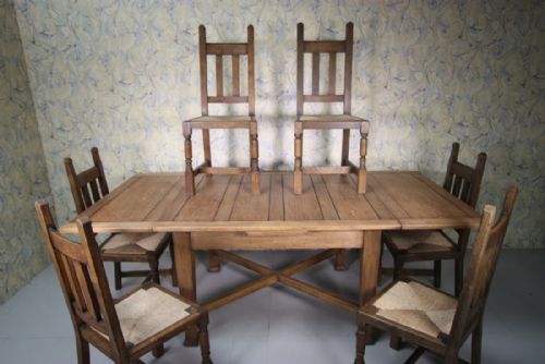 Liberty's of London Antique Dining Table & Chairs.