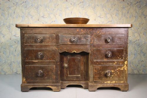 Welsh Antique Pine Dresser in Original Paint.