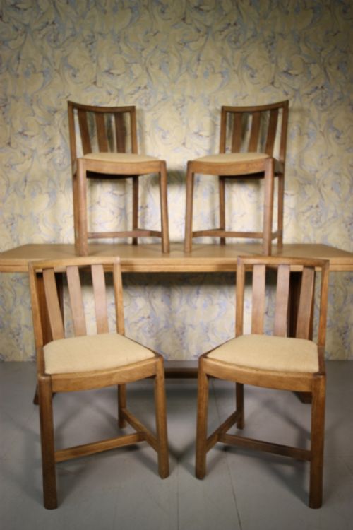Set of Four Heals Oak Dining Chairs.
