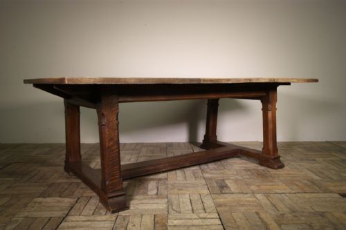 Rare Antique Liberty's of London Oak Extending Dining Table.