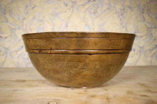 English Antique Sycamore Dairy Bowl.
