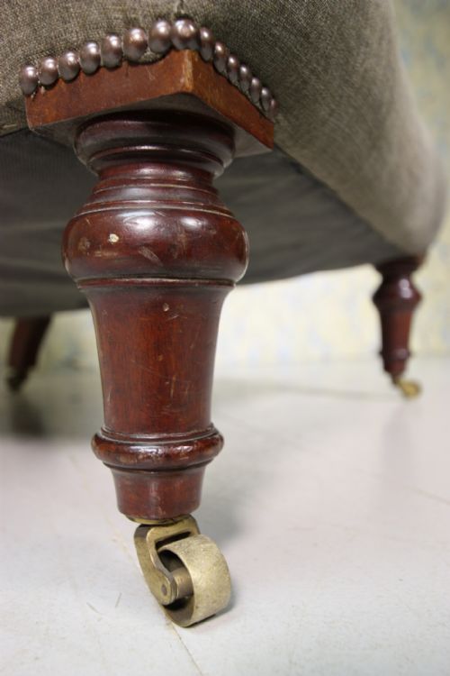 fig 1. Quality English Antique Armchair in Yorkshire Fabric.