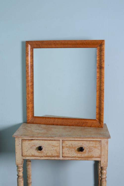 19th Century Birds Eye Maple Antique Mirror.