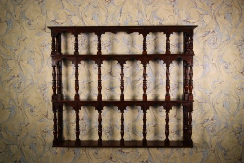 19th Century Antique Mahogany Moorish Wall Shelf.