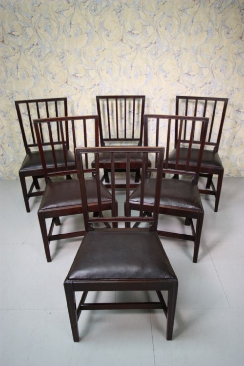 Set of Six Regency Antique Cuban Mahogany Dining Chairs.