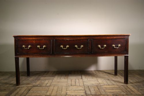 18th Century English Antique Oak Dresser Base.