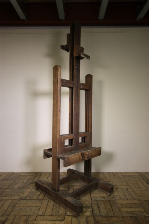 Large Edwardian Antique Oak Double Sided Artists Easel.