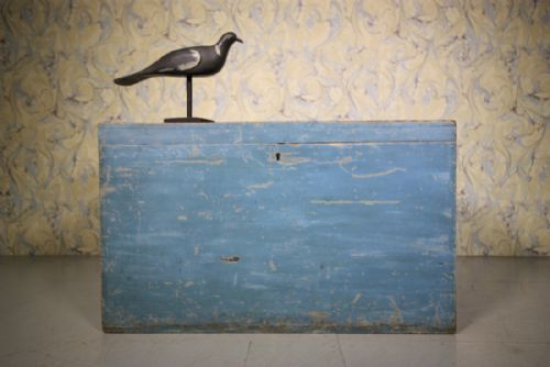 19th Century English Antique Painted Bedding Box.