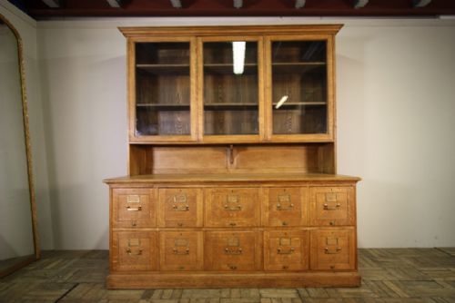 Antique Oak Sorting Office Bookcase by John Taylor, Edinburgh