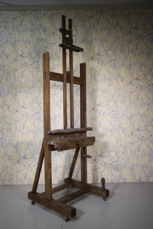 English 19th Century Antique Oak Artists Easel.