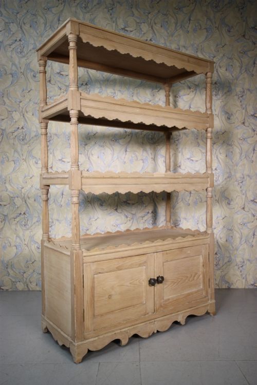 English Regency Antique Pine Shelved Cupboard / Whatnot.