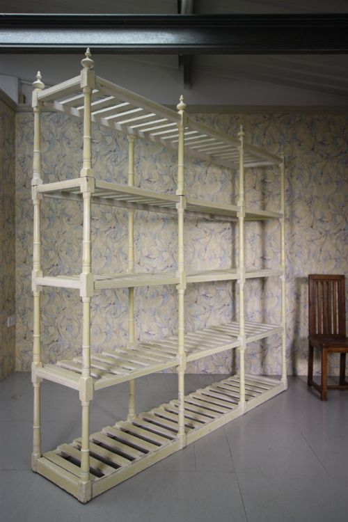 Huge William IV Antique Linen Rack Open Shelving.