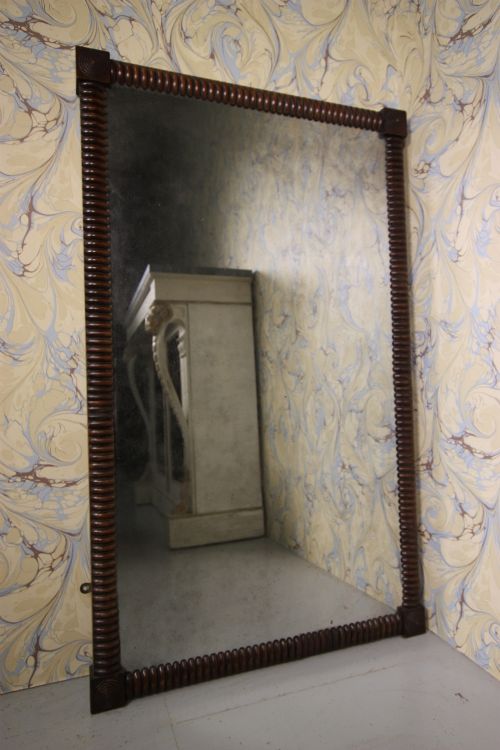 Regency Antique Mahogany Ribbed Mirror.
