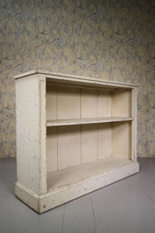 English Antique Open Bookcase in the Original Paint.