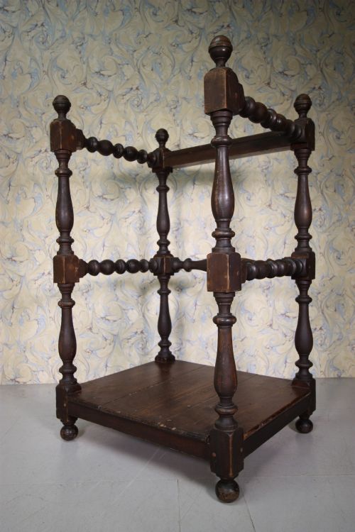 English Antique Pine Court Room Dock in Original Finish.