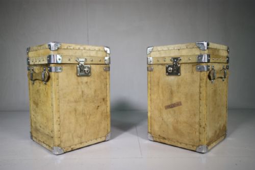 Pair of Antique Vellum Trunks.