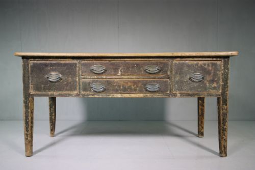 Georgian Antique Pine Dresser Base in Original Paint.