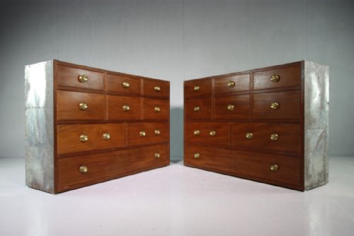 Pair of Regency Antique Mahogany Campaign Chests.
