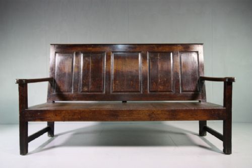 Georgian Antique Oak Welsh Settle Seat.
