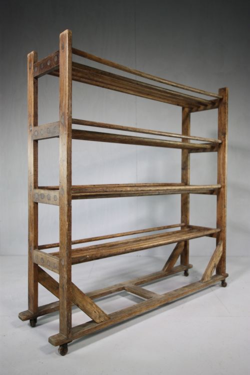 19th Century Antique Pine Mill Trolley / Shelves.