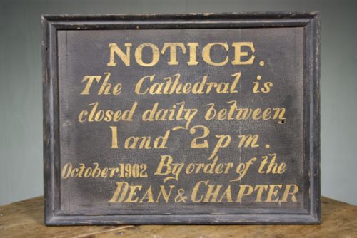 English Antique Notice Sign in Original Paint.