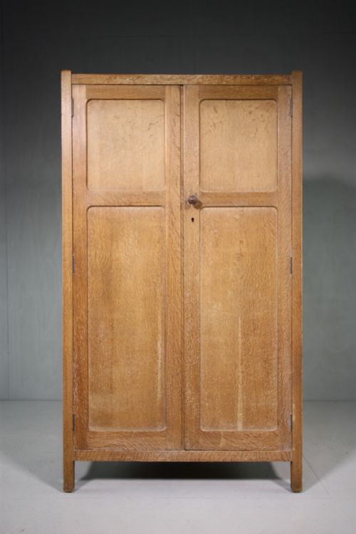 1920'S Letchworth Oak Double Wardrobe by Heals.