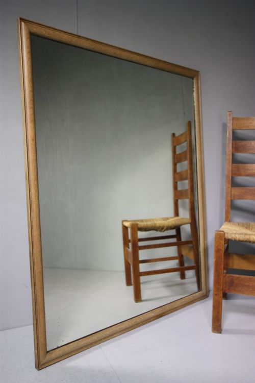 Large Edwardian Antique Oak Mirror.