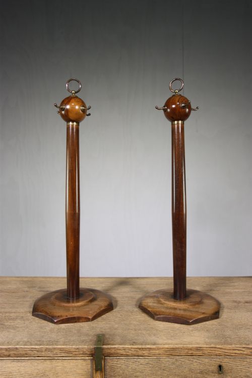 Pair of Military Antique Valet Stands in Exotic Timbers.