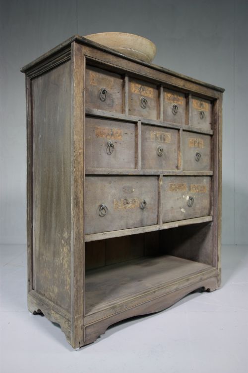 18th Century Antique Oak Estate Office Chest.
