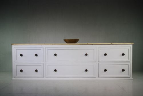 Large English Antique Pine Haberdashery Base.